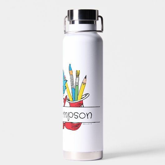 Dr. Seuss | Eins, zwei Lehrernamen Trinkflasche (Rückseite)