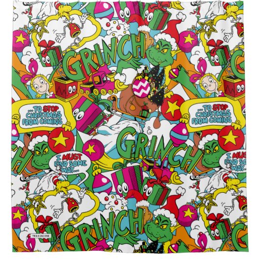 Dr. Seuss | Farbiges Muster Duschvorhang (Vorderseite)