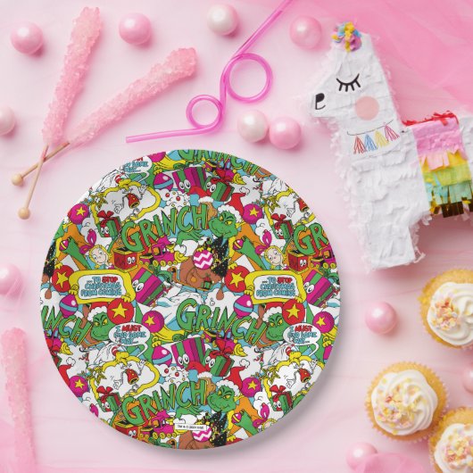 Dr. Seuss | Farbiges Muster Pappteller (Party)