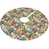 Dr. Seuss | Farbiges Muster Polyester Weihnachtsbaumdecke (Schrägansicht)