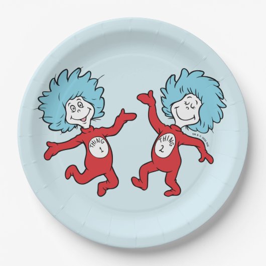 Dr. Seuss Figur 1 und Figur 2 Pappteller (Vorderseite)