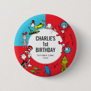 Dr. Seuss - Figuren Kindergeburtstag Button