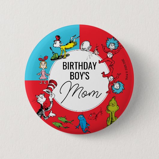 Dr. Seuss - Figuren | Kindergeburtstag Button (Vorderseite)