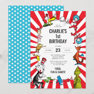 Dr. Seuss - Figuren Kindergeburtstag Einladung