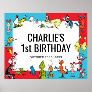 Dr. Seuss - Figuren Kindergeburtstag Poster