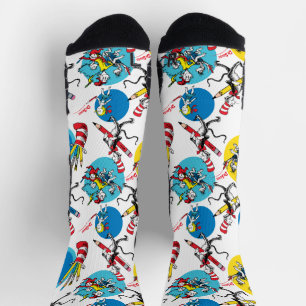 Dr. Seuss Figuren mit Bleistiften Muster Socken