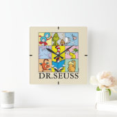 Dr. Seuss | Geschichten Grafik Quadratische Wanduhr (Zuhause)