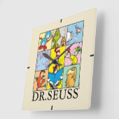 Dr. Seuss | Geschichten Grafik Quadratische Wanduhr (Winkel)