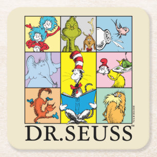 Dr. Seuss   Geschichten Grafik Rechteckiger Pappuntersetzer