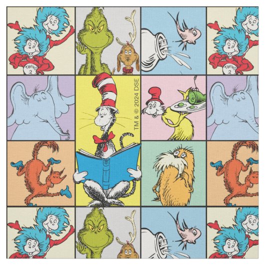 Dr. Seuss | Geschichten Grafik Stoff (Muster)