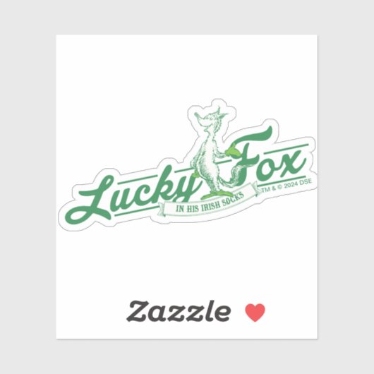 Dr. Seuss | Glücklicher Fox in seinen irischen Soc Aufkleber (Blatt)