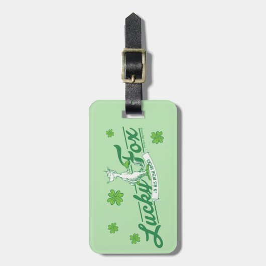 Dr. Seuss | Glücklicher Fox in seinen irischen Soc Gepäckanhänger (Vorderseite vertikal)