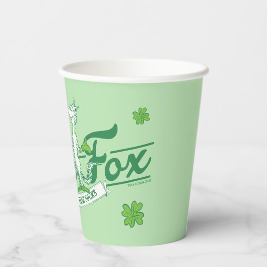 Dr. Seuss | Glücklicher Fox in seinen irischen Soc Pappbecher (Rückseite)