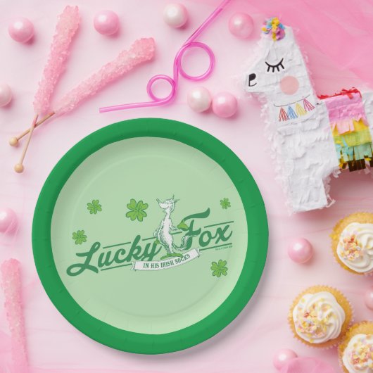 Dr. Seuss | Glücklicher Fox in seinen irischen Soc Pappteller (Party)
