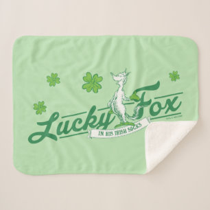Dr. Seuss Glücklicher Fox in seinen irischen Soc Sherpadecke