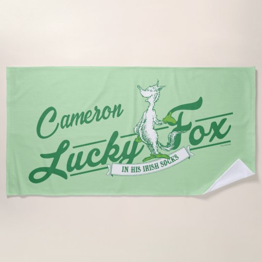 Dr. Seuss | Glücklicher Fox in seinen irischen Soc Strandtuch (Vorderseite)