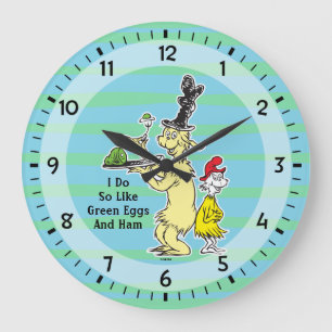 Dr. Seuss Green Eggs and   Friend & Sam-I-Am Große Wanduhr
