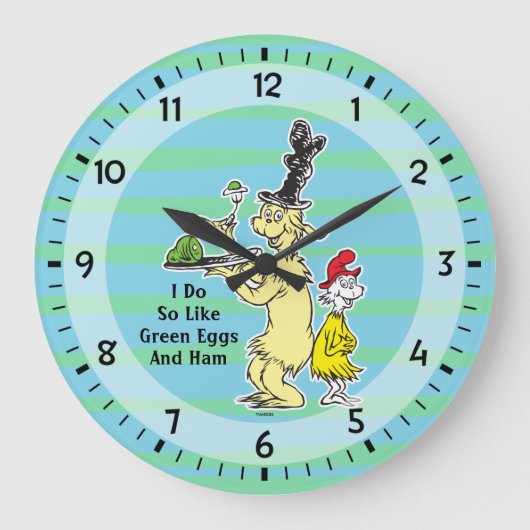 Dr. Seuss Green Eggs and | Friend & Sam-I-Am Große Wanduhr (Vorderseite)