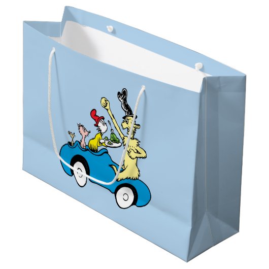 Dr. Seuss Green Eggs and Ham Charaktere im Auto Große Geschenktüte (Vorderseite Schrägansicht)
