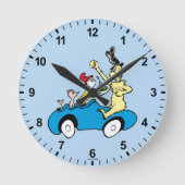 Dr. Seuss Green Eggs and Ham Charaktere im Auto Runde Wanduhr (Vorderseite)