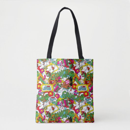 Dr. Seuss | Grinch Buntes Muster Tasche (Vorderseite)