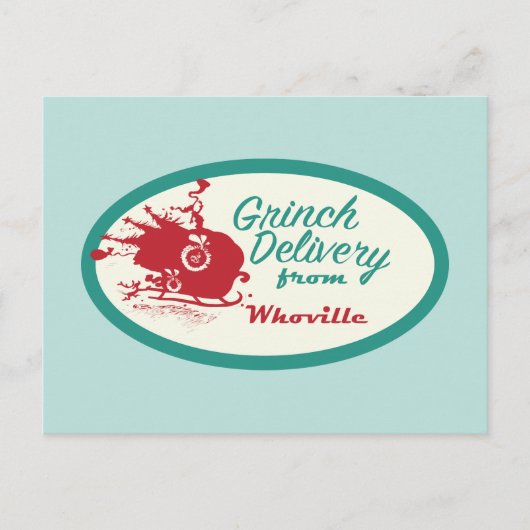 Dr. Seuss | Grinch Delivery von Who-ville Postkarte (Vorderseite)