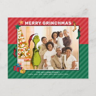 Dr. Seuss   Grinch Familienfoto Feiertagspostkarte
