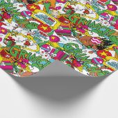 Dr. Seuss | Grinch Farbige Muster Geschenkpapier (Ecke)