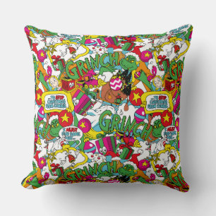 Dr. Seuss Grinch Farbige Muster Kissen