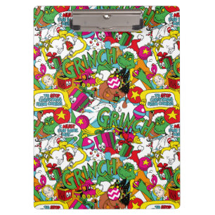 Dr. Seuss Grinch Farbige Muster Klemmbrett