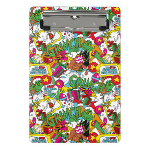 Dr. Seuss Grinch Farbige Muster Mini Klemmbrett