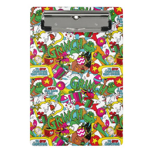 Dr. Seuss | Grinch Farbige Muster Mini Klemmbrett (Vorderseite)