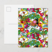 Dr. Seuss | Grinch Farbige Muster Postkarte (Vorne/Hinten)