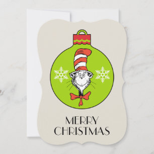 Dr. Seuss Grinch Katze im Hut-Ornament Feiertagskarte