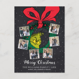 Dr. Seuss Grinch-Kranz Feiertagspostkarte