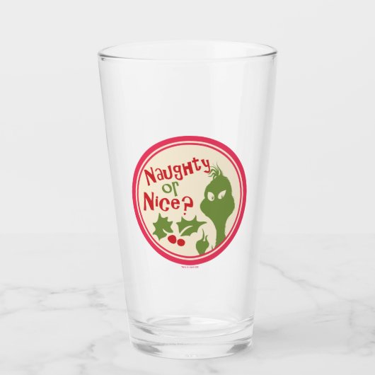 Dr. Seuss | Grinch - Naughty oder Nice? Glas (Vorderseite)