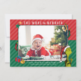 Dr. Seuss Grinch Neues Baby-Foto-Feiertag Feiertagskarte