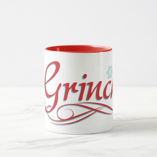Dr. Seuss | Grinch - Red and Blue Script Tasse (Zentrum)