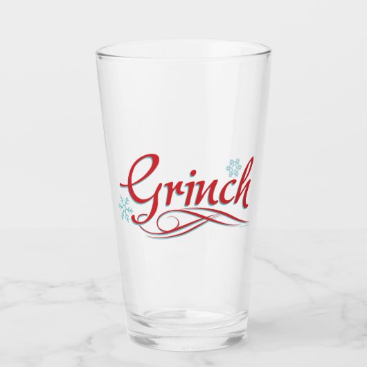 Dr. Seuss | Grinch - Rot und Blaues Skript Glas (Vorderseite)