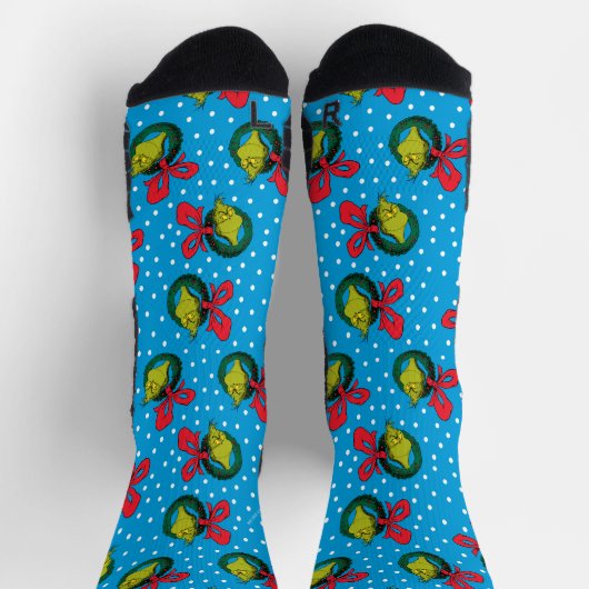Dr. Seuss | Grinch | Weihnachtskranzmuster Socken (Oben)