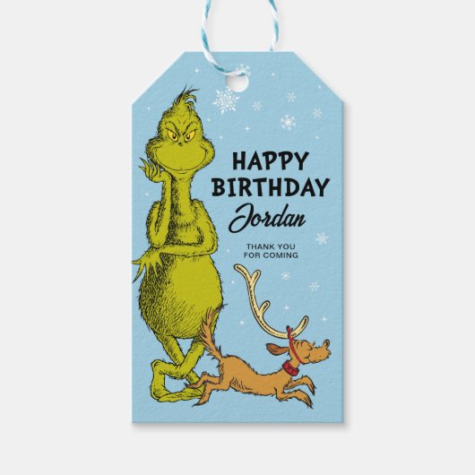 Dr. Seuss | Grinch Winter Birthday Favor Geschenkanhänger (Vorderseite)