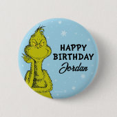 Dr. Seuss | Grinch Winter Geburtstag Button (Vorderseite)