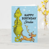 Dr. Seuss | Grinch Winter Geburtstag Karte (Gelbe Blume)