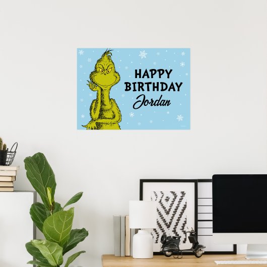 Dr. Seuss | Grinch Winter Geburtstag Poster (Heimbüro)