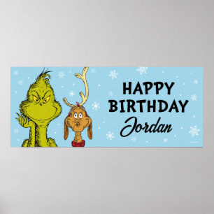 Dr. Seuss   Grinch Winter Geburtstag Poster