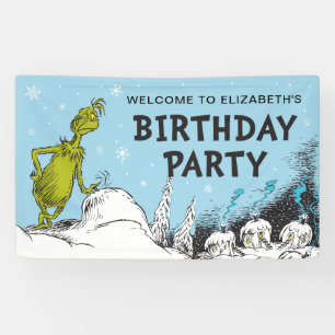 Dr. Seuss   Grinch Winter Geburtstag Willkommen Banner