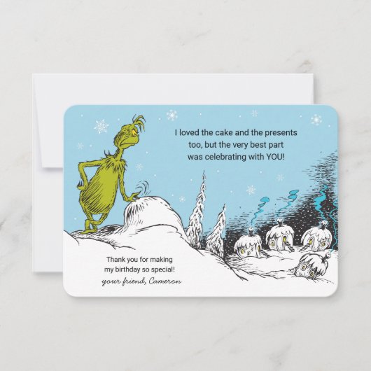 Dr. Seuss | Grinch Winter Geburtstags Dankeschön (Vorderseite)