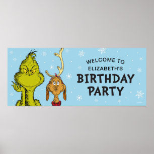 Dr. Seuss Grinch Winter Geburtstags-Willkommen Poster