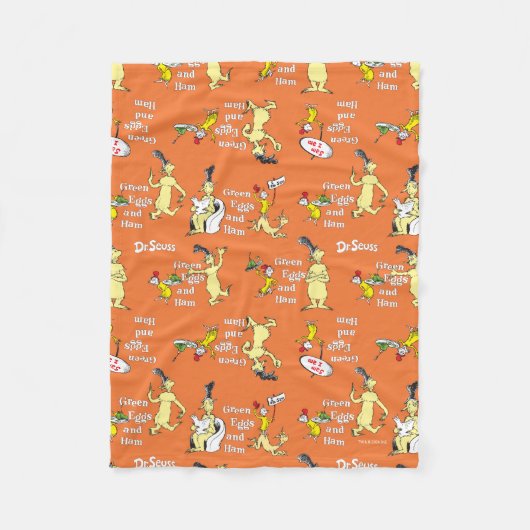 Dr. Seuss Grüne Eier mit Schinken Charakter-Muster Fleecedecke (Vorderseite)