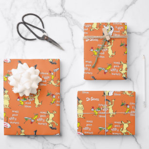 Dr. Seuss Grüne Eier mit Schinken Charakter-Muster Geschenkpapier Set